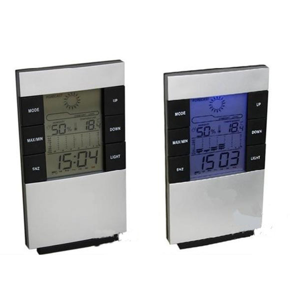 LCD Alarm Clock Electronic Thermometer Calendar Weather Forecast