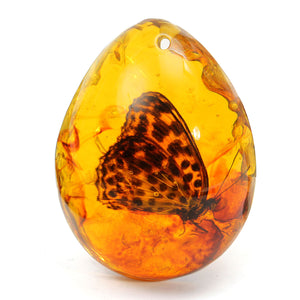 Butterfly Amber Resin Amber Butterfly Insect Stone Pendant Necklace Gift Decorations