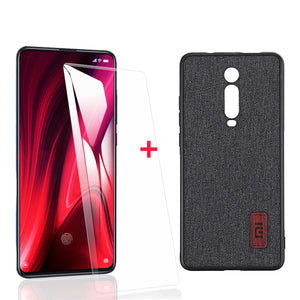 Bakeey Fabric Protective Case + Tempered Glass Screen Protector for Xiaomi Mi 9T / Xiaomi Mi 9T PRO / Xiaomi Redmi K20 / Redmi K20 PRO