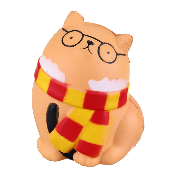 Squishy Glasses Orange Cat 11.5CM Slow Rising Rebound Toys With Packaging Gift Decor