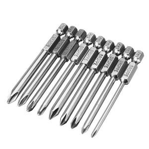 Broppe 9pcs 75mm Magnetic 1/4 Inch Hex Shank Cross Head Screwdriver Bits