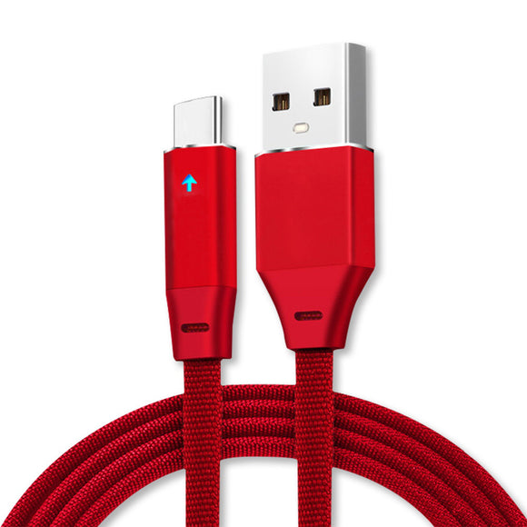 Bakeey Breathing Light Nylon USB Type-C 2.4A Fast Charging Data Cable for Xiaomi 6 Oneplus S8 S7