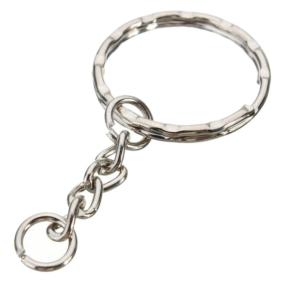 50pcs MOHOO 55mm Keyring Blanks Silver TOne-Keychains Key Split Rings