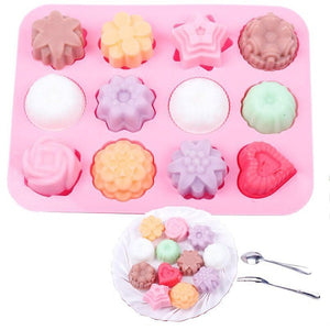 12 Flowers And Trees Silicone Cake Mold Chocolate Mold Handmade Soap Mold DIY Baking Tools