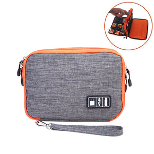 Honana HN-CB1 Double Layer Cable Storage Bag Electronic Accessories Organizer Travel Gear