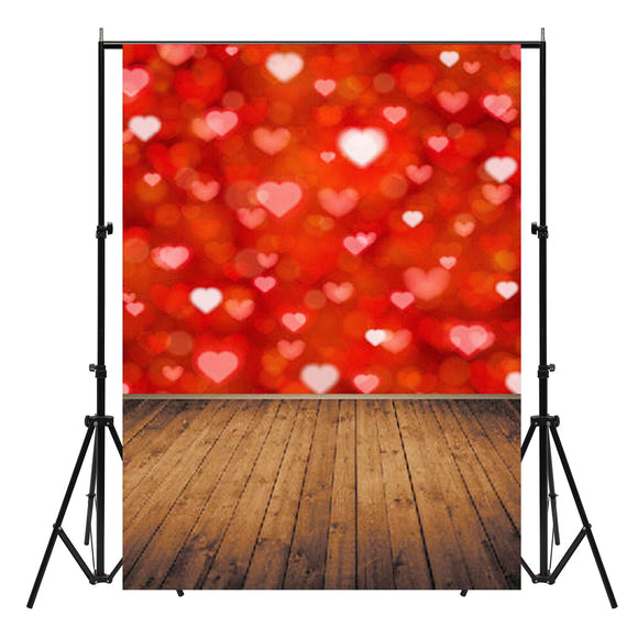 3x5FT Vinyl Valentine's Day Red Heart Photography Backdrop Background Studio Prop