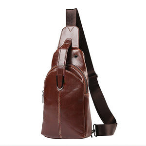 Men Vintage Light Weight Crossboby Bag Fashion Brown Black Chest Bag