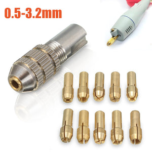 11pcs 0.5-3.2mm Mini Electric Drill Bit Collet Set Fit for Micro Small Twist Chuck