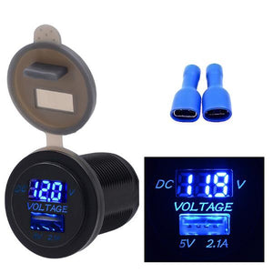 WUPP Universal 12/24V USB Car Charger Voltmeter CS-525 2.1A For Phone