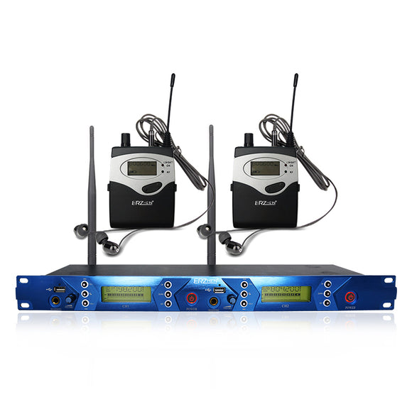 ERZhen One to Two In Dual Channel Wireless Transmission Monitoring Karaoke Microphone System