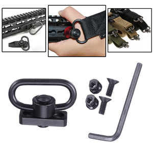 Tactical Heavy Duty 1.25 Sling Mount Push Button QD Sling Adaptor Rail Buckle Strap Ring