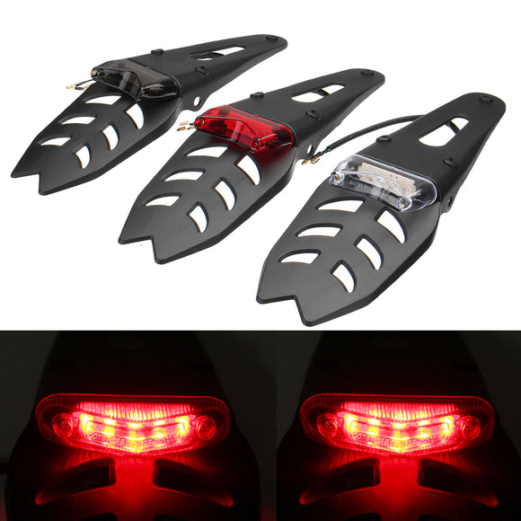 Universal Motorcycle Enduro Trial Dirt Bike Mud Guard LED Stop Rear Tail Light