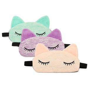 Cute Cartoon Padded Lace Sleep Eye Mask Rest Travel Blindfold Shade Light Cover