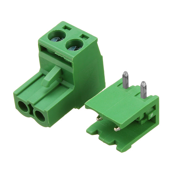 5.08mm Pitch 2Pin Plug in Screw PCB Dupont Cable Terminal Block Connector Right Angle