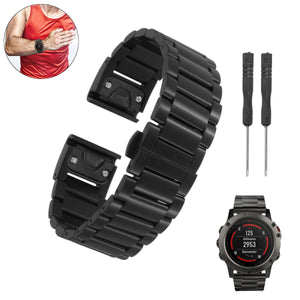 Replacement Titanium Steel Bracelet Strap Wrist Watch Band with Screwdriver for Garmin Fenix 5