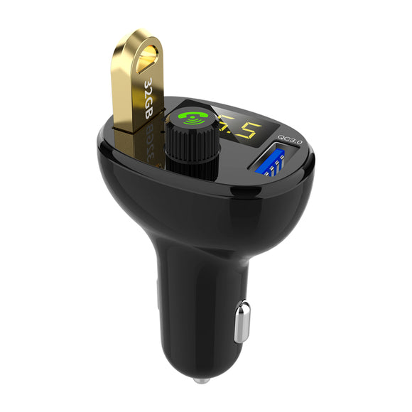 Quelima BT23 QC3.0 Hands-free bluetooth Car Charger Dual USB Fast Charging Car bluetooth MP3