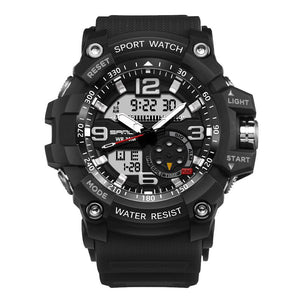 SANDA 759 Fashion Men Dual Display Watch Multifunction Swimming Diving Sport Watch