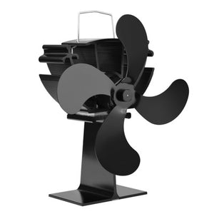 Eco Friendly 4-Blade Heat Powered Stove Fan for Wood/Log Burner/Fireplace 203CFM Thermal Power Fan With Thermometer