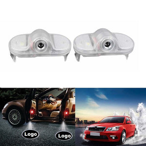 LED Car Door Welcome Logo Ghost Shadow Light Laser Projector Lamp for Skoda Octavia 2004-2008