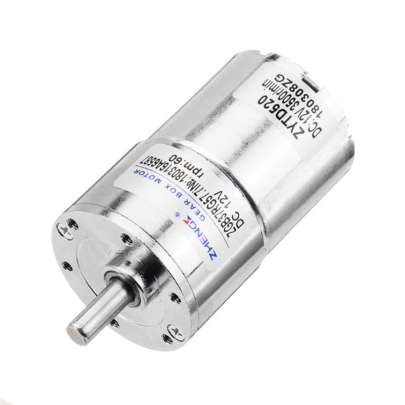 Zhengke ZGB37RG 12V 60rpm Reduction Motor DC Gear Motor 37mm Eccentric Shaft Output