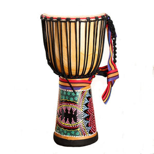 10 Inch African Hand Drum Mahogany Body Musical Instrument