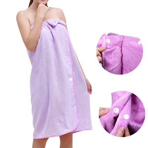 Honana BX-282 Bowknot Bathrobe Women Soft Quickly Absorbent Microfiber Lovely Spa Bath Towel