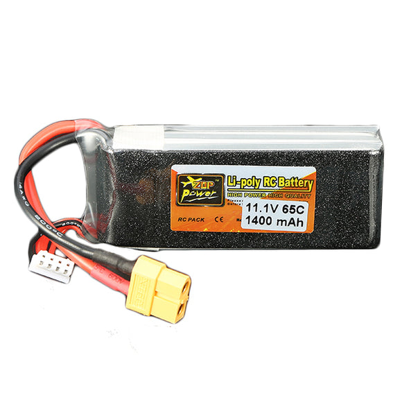 ZOP Power 11.1V 1400mAh 65C 3S Lipo Battery XT60 Plug