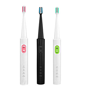 3 Mode Sonic Wave Electric Toothbrush USB Fast Charge Waterproof 4 Brush Head