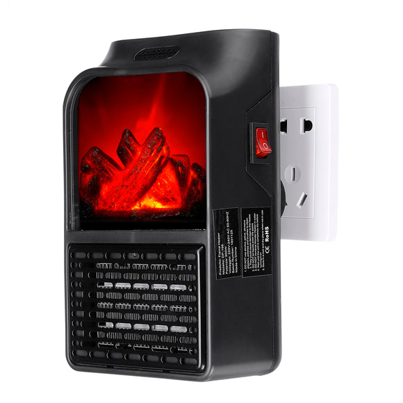 900W Mini Portable Electric Heater Fan Air Warmer Fireplace Flame Heater Remote Control