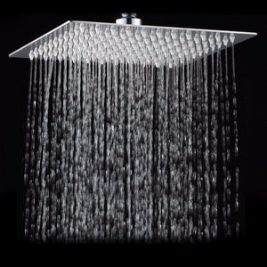 10 Inch 25*25cm Square Top Spray Shower High Pressure 304 Stainless Steel Shower Head