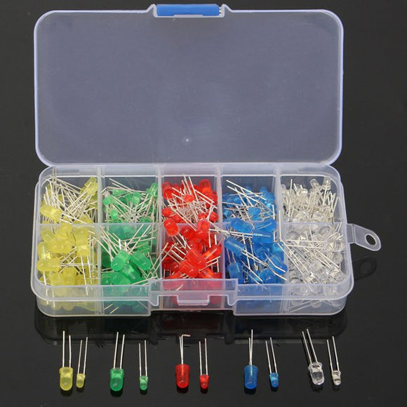 300Pcs 3mm 5mm LED Diode 10 Values Assortment Kit For Arduino