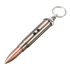 5 in 1 Bullet Keychain White Laser Pointer Light Ball-point Pen LED Flashlight Outdoor Key Chain