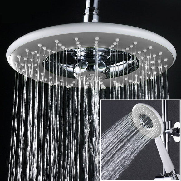 Bathroom ABS Water Saving Round Rainfall Top Shower Set With Hand Held Shower Head