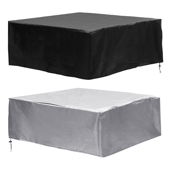 200x200x80cm 210D Polyester Anti-Dust Sofa Barbecue Stove Furniture Waterproof Cover Black/Silver