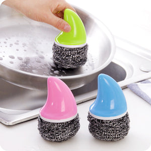 Sharks Stalk Wire Steel Ball Cleaning Brush Strong Decontamination Cleaning Brush Scrubbing Pots