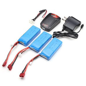 Syma X8C X8W X8G X8HC X8HW X8HG 3x 7.4V 2000mAh Battery +1 to 3 Balance Charger US Plug Charger