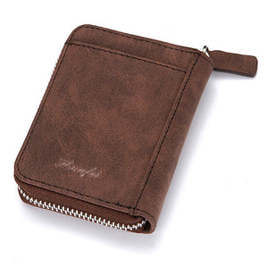 Men RFID Blocking Wallet Coin Bag Protective Wallet with 10 Card Slots