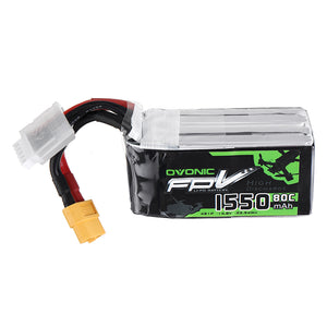 Ovonic 14.8V 1550mAh 80C 4S Lipo Battery XT60 Plug for FPV Racing Drone