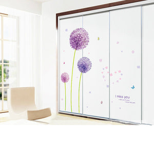 Removable I Miss You Dandelion Flower Butterfly Art Wall Stickers Mural Decoration