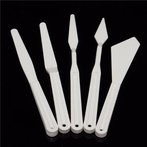 5pcs Plastic Draw Knife Pottery Carving Tool Set for Artists Painting Supplies