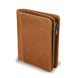 RFID Blocking Mens Bifold Wallet Genuine Leather Vintage Slim Card Holder Money Bag