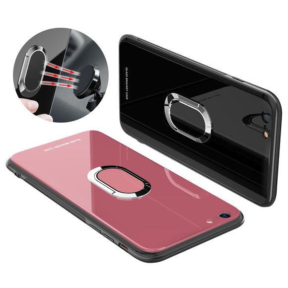 Bakeey 360 Rotation Ring Kickstand Magnetic Glass Protective Case for iPhone 6/6s/6 Plus/6s Plus