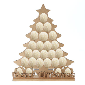 24 Oval Chocolates Rack Wooden Advent Calendar Christmas Tree Countdown Home Decorations