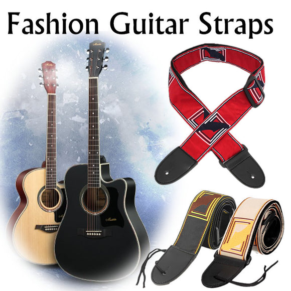 Electric Acoustic Adjustable Nylon Leather Guitar Bass Strap