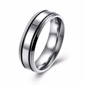 Silver Stainless Steel Women Men Couple Lover Ring Jewelry Gift For Wedding