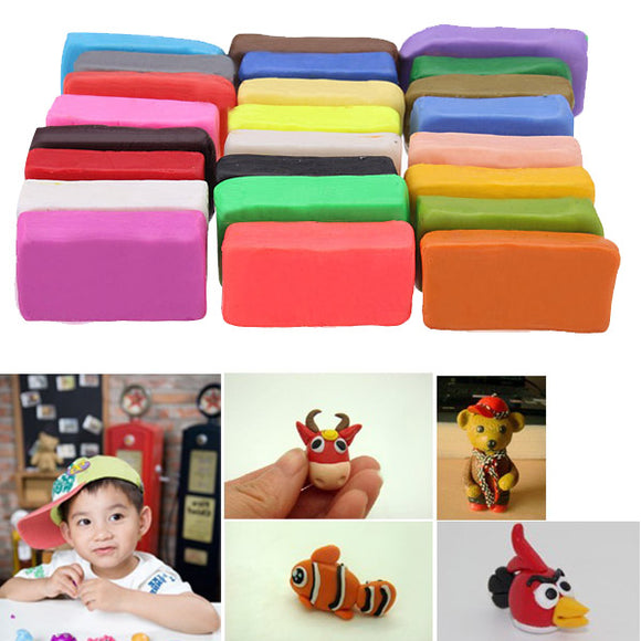 24 Pcs Colorful Soft Polymer Plasticine Effect Clay Blocks DIY Clay Crafts Educational Toy