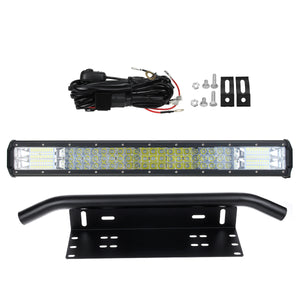 23inch Triple Row LED Light Bar Spot Beam and 23 Number Plate Frame and Wiring Kits"