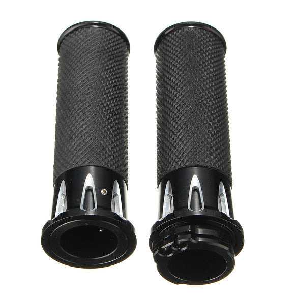 Pair 1inch 25mm Motorcycle Handlebar Hand Grip For Harley Touring FLHT FLHR Black