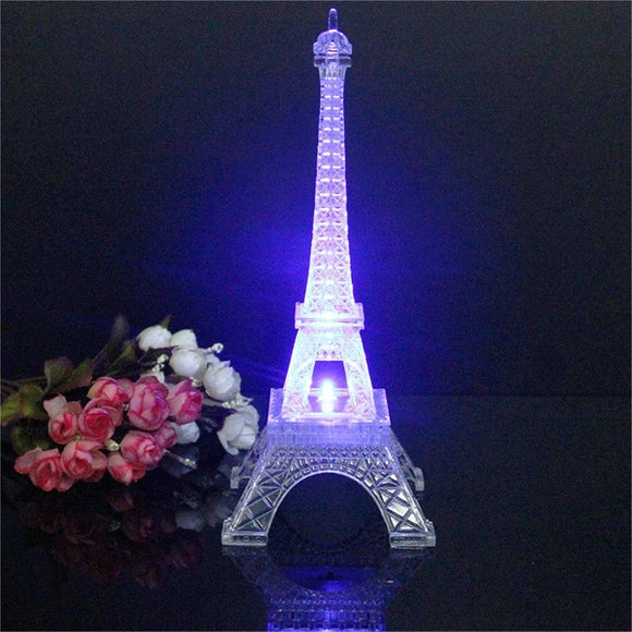 Mini Color Changing Eiffel Tower Night Light LED Table Lamp Desk Bedroom Decor