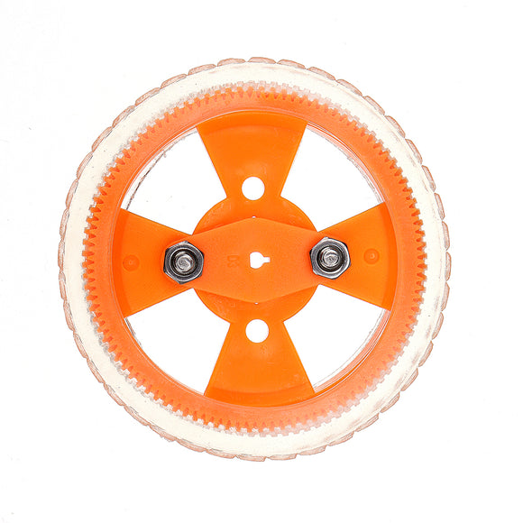 2Pcs 70*12mm Yellow Wear-resistant Rubber Wheels 3mm Inner Diameter for N20 motor